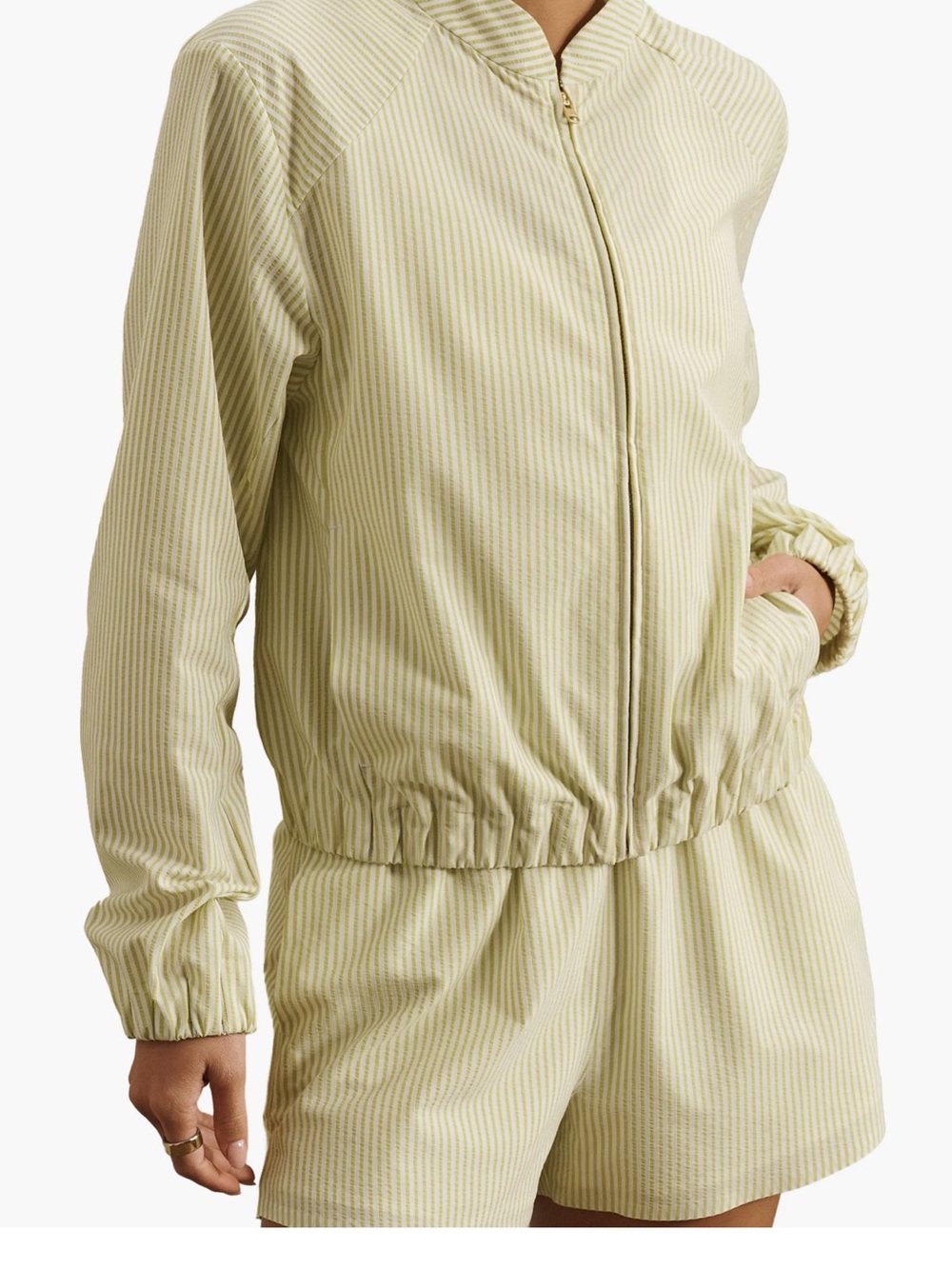 Rhone Striped Women’s Bomber Jacket